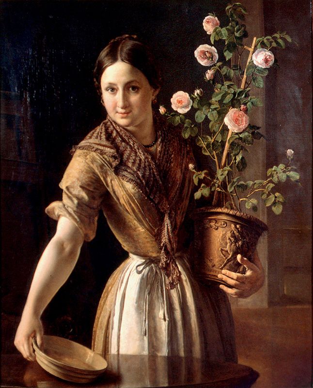 «Девушка с горшком роз». 1850